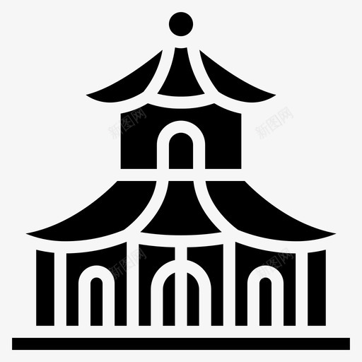宝塔建筑日语图标svg_新图网 https://ixintu.com 宝塔 建筑 建筑实心 日语