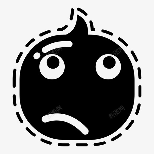 困惑表情可爱的表情图标svg_新图网 https://ixintu.com 可爱的表情 困惑 表情