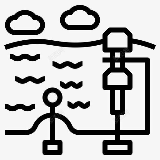 波浪能水泵河流图标svg_新图网 https://ixintu.com 水泵 河流 波浪能 风