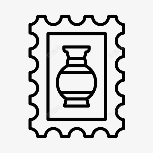 邮票艺术展览图标svg_新图网 https://ixintu.com 博物馆 展览 画廊和博物馆 纪念品 艺术 邮票 陶器