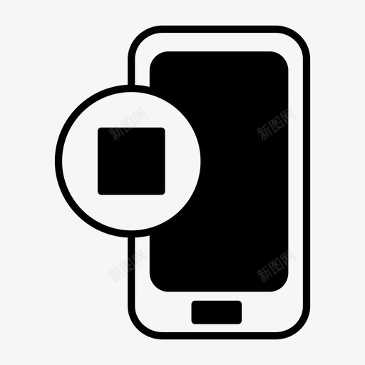 移动停止暂停电影播放器图标svg_新图网 https://ixintu.com 停止歌曲 录制 播放器 暂停电影 移动停止