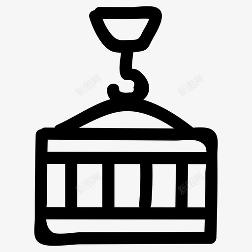 卡车集装箱起重机图标svg_新图网 https://ixintu.com 升降机 卡车 机器 物流配送手绘图标 礼品箱 起重机 集装箱