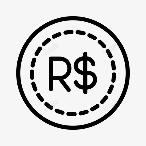 巴西雷亚尔现金硬币图标svg_新图网 https://ixintu.com 世界货币 巴西雷亚尔 现金 硬币 货币