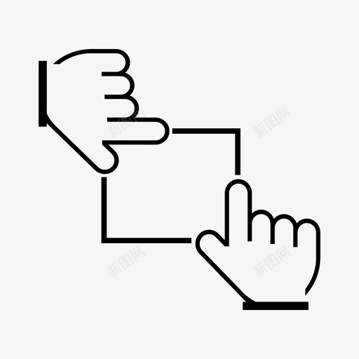 手指框架图标svg_新图网 https://ixintu.com 手指 框架