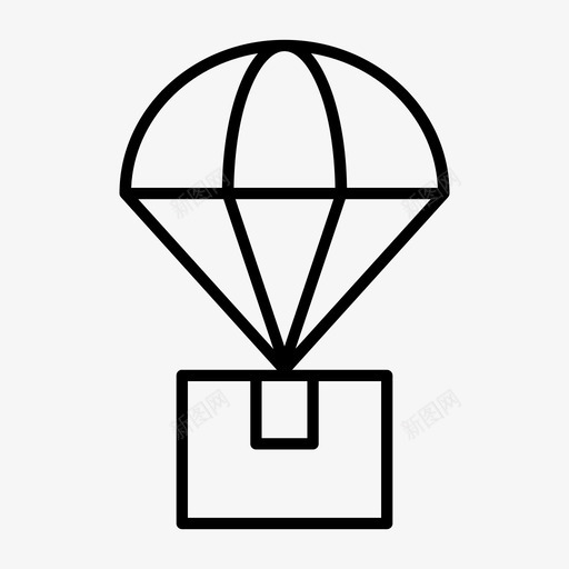 送货箱纸箱包装图标svg_新图网 https://ixintu.com 包装 纸箱 送货箱 降落伞