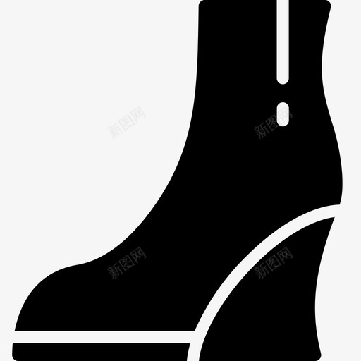 楔形踝靴鞋类鞋跟图标svg_新图网 https://ixintu.com 女式服装实心 楔形踝靴 鞋 鞋类 鞋跟