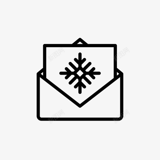 信祝福卡明信片图标svg_新图网 https://ixintu.com 信 圣诞套装 明信片 祝福卡 雪花