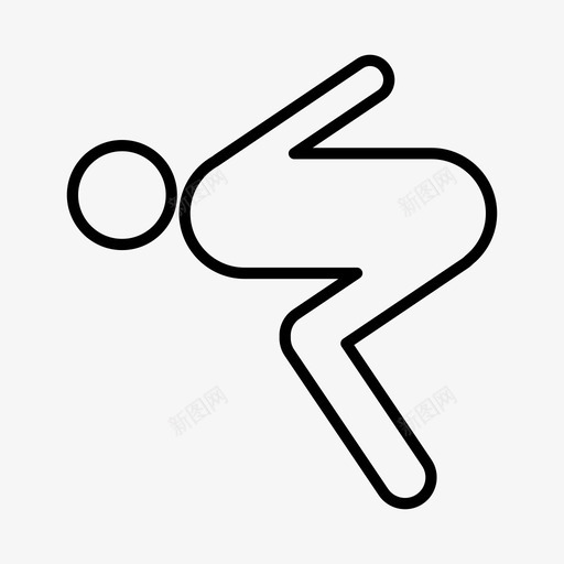 跑酷跳跃运动图标svg_新图网 https://ixintu.com 训练 跑酷 跳跃 运动