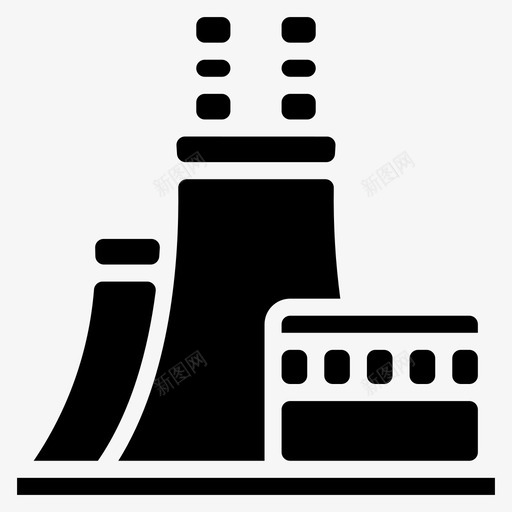 核电站建筑建筑物图标svg_新图网 https://ixintu.com 建筑 建筑物 核电站