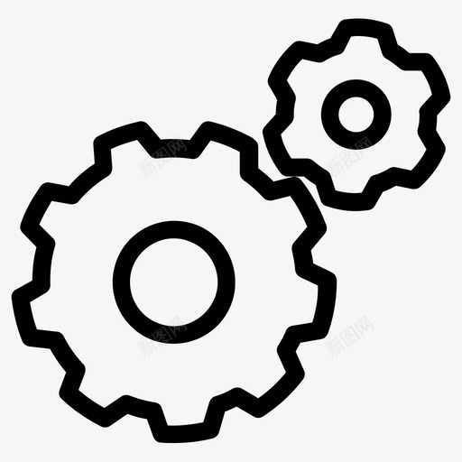 设置管理齿轮图标svg_新图网 https://ixintu.com 广告网络图标集合3 硬件 管理 系统 设置 齿轮