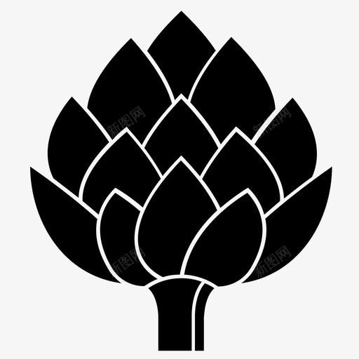 朝鲜蓟食物花园图标svg_新图网 https://ixintu.com 朝鲜蓟 绿色 自然 花园 蔬菜 食物