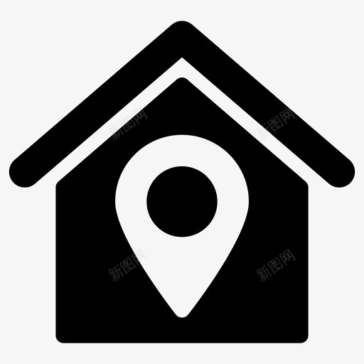 房屋位置地图和旗帜房地产5图标svg_新图网 https://ixintu.com 地图和旗帜 房地产5 房屋位置