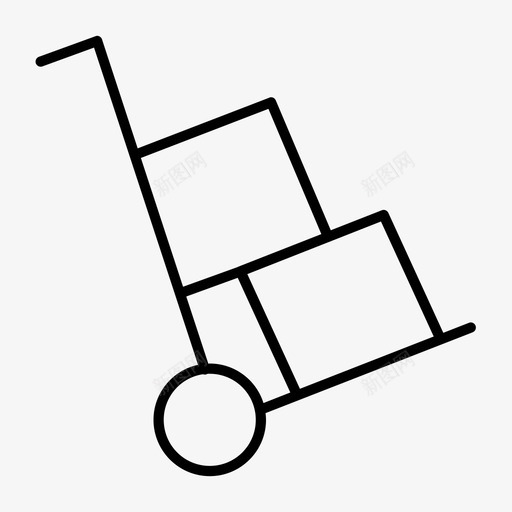 手推车运送包裹图标svg_新图网 https://ixintu.com 包裹 手推车 运送