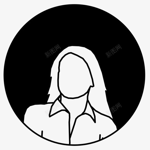女头像人图标svg_新图网 https://ixintu.com 个人资料 个人资料1 人 头像 女