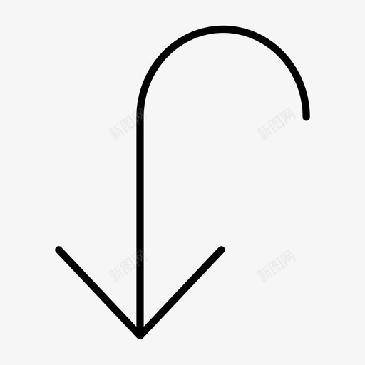 向下箭头转弯标志图标svg_新图网 https://ixintu.com u形转弯 向下 箭头 转弯标志