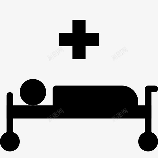 急诊病床健康图标svg_新图网 https://ixintu.com 健康 医疗 医院 急诊 扁平健康医疗 病号 病床