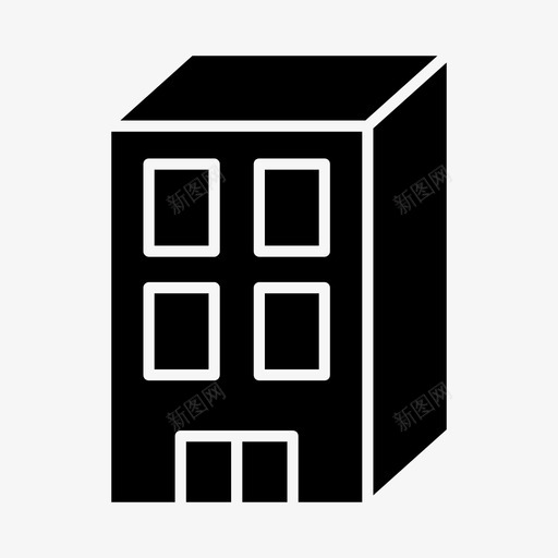 建筑街区建筑洞穴图标svg_新图网 https://ixintu.com 办公室 城市 大厦 建筑 建筑洞穴 街区