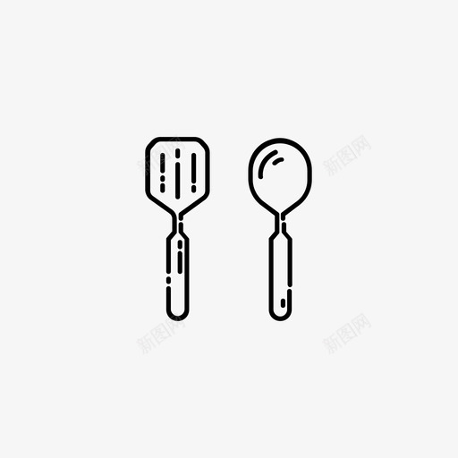 采购产品铲子烹饪叉子图标svg_新图网 https://ixintu.com 勺子 厨房 叉子 烹饪 采购产品铲子 食品和饮料现代线艺术 餐具