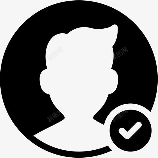 接受用户批准头像图标svg_新图网 https://ixintu.com 复选标记 头像 批准 接受用户 接受用户混合 用户 确认