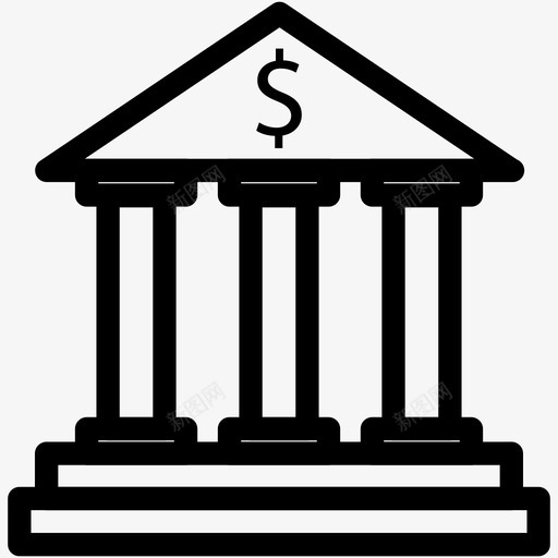 银行大楼美元图标svg_新图网 https://ixintu.com 储蓄 大楼 建筑物 美元 货币 金融 银行