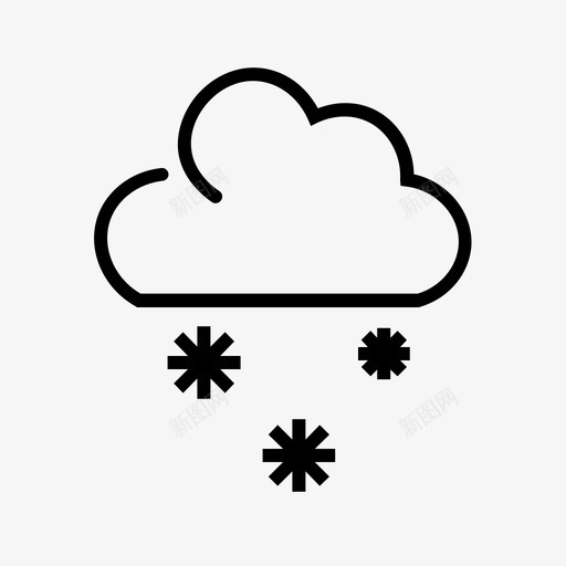 降雪云冰雹图标svg_新图网 https://ixintu.com 云 冬天 冰雹 天气 降雪