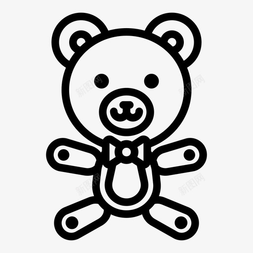 泰迪熊童年可爱图标svg_新图网 https://ixintu.com 可爱 泰迪熊 玩具 童年