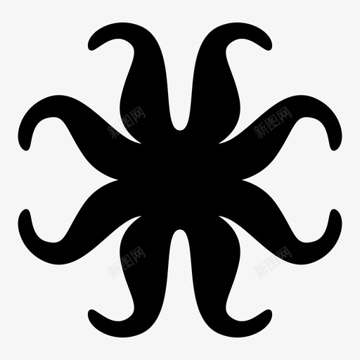 章鱼头足类海鲜图标svg_新图网 https://ixintu.com 动物性 头足类 海鲜 章鱼 触手 鱿鱼