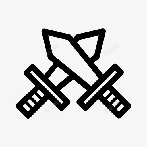 交叉的剑武器武器1图标svg_新图网 https://ixintu.com 交叉的剑 武器 武器1