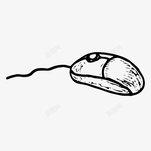 电脑鼠标手绘素描图标svg_新图网 https://ixintu.com 手绘 电脑鼠标 素描
