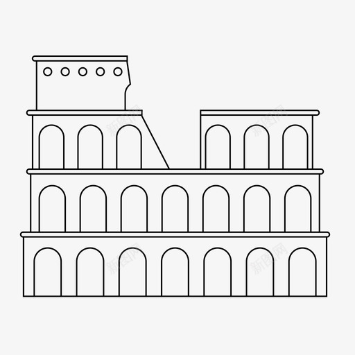 罗马斗兽场意大利纪念碑图标svg_新图网 https://ixintu.com 意大利 景点 游客 纪念碑 罗马 罗马斗兽场