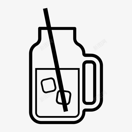 梅森罐饮料容器玻璃图标svg_新图网 https://ixintu.com 吸管 容器 梅森罐饮料 玻璃