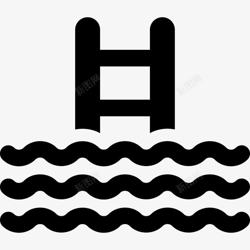游泳池梯子户外活动填充图标svg_新图网 https://ixintu.com 填充 户外活动 游泳池梯子