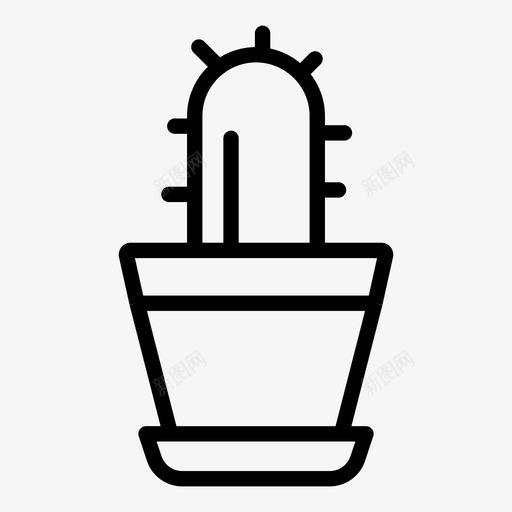仙人掌室内植物盆栽图标svg_新图网 https://ixintu.com 仙人掌 室内植物 盆栽 花卉植物