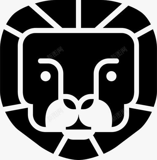 狮子动物动物园图标svg_新图网 https://ixintu.com 动物 动物园 动物园雕文 狮子