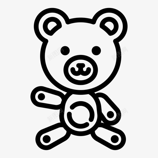 泰迪熊童年礼物图标svg_新图网 https://ixintu.com 泰迪熊 玩具 礼物 童年