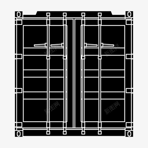 集装箱货物门图标svg_新图网 https://ixintu.com 搬运 物流 装运 货物 门 集装箱