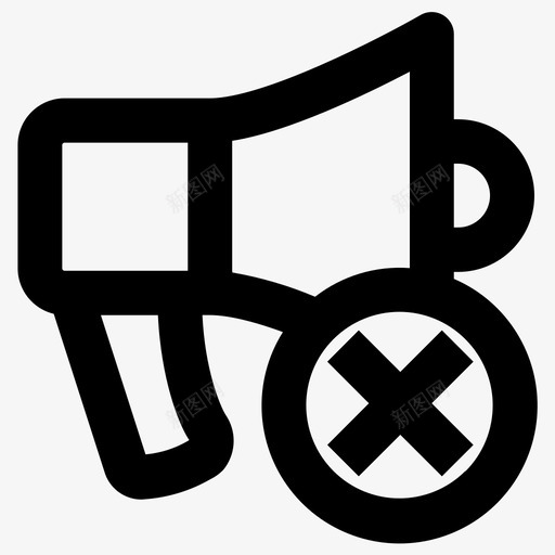 没有扩音器删除广告图标svg_新图网 https://ixintu.com 删除广告 没有扩音器