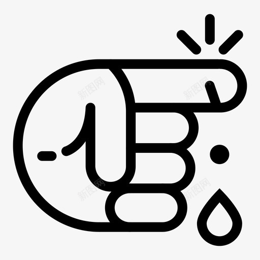 手指有血滴血滴伤口图标svg_新图网 https://ixintu.com 伤口 受伤 手 手指刺伤 手指有血滴 血滴