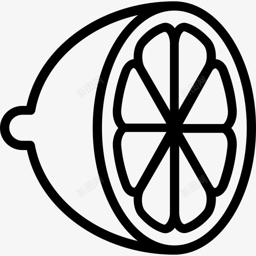 柠檬一半水果一半水果片图标svg_新图网 https://ixintu.com 柠檬一半 柠檬片 水果一半 水果片 酸橙 食物线图标