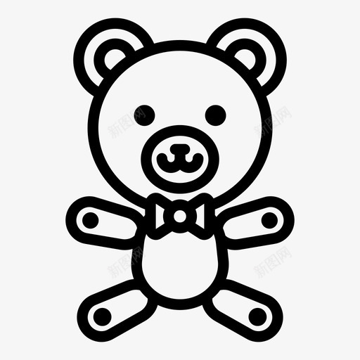 泰迪熊童年可爱图标svg_新图网 https://ixintu.com 可爱 泰迪熊 玩具 童年