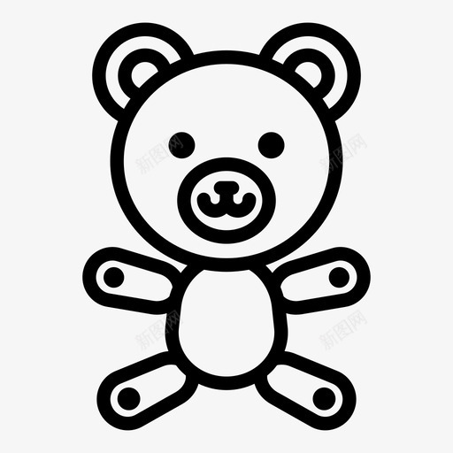 泰迪熊童年可爱图标svg_新图网 https://ixintu.com 可爱 泰迪熊 玩具 童年