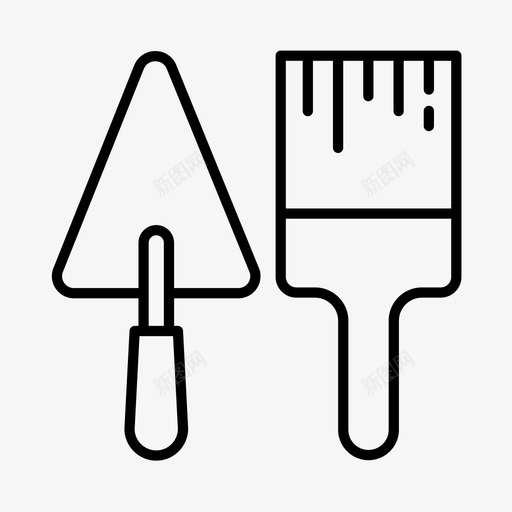 翻新建筑工人勤杂工图标svg_新图网 https://ixintu.com 勤杂工 工具 建筑工人 油漆刷 油漆工 翻新