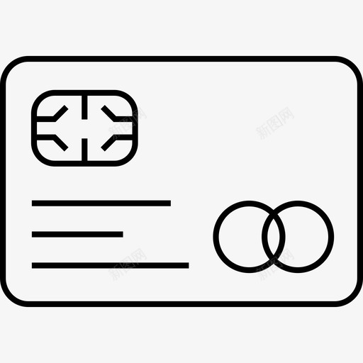 信用卡芯片支付图标svg_新图网 https://ixintu.com 信用卡 塑料 支付 细线 芯片