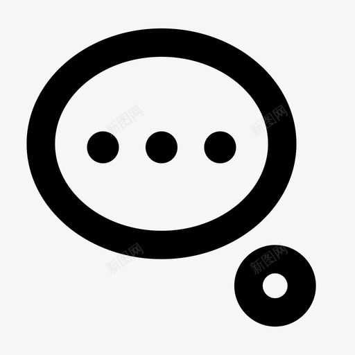 聊天思考泡泡图标svg_新图网 https://ixintu.com 思考泡泡 聊天