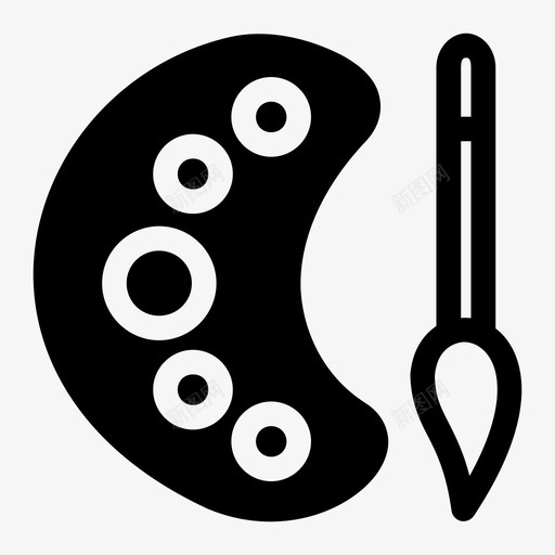 艺术彩色托盘油漆刷图标svg_新图网 https://ixintu.com 彩色托盘 油漆刷 油漆托盘 艺术