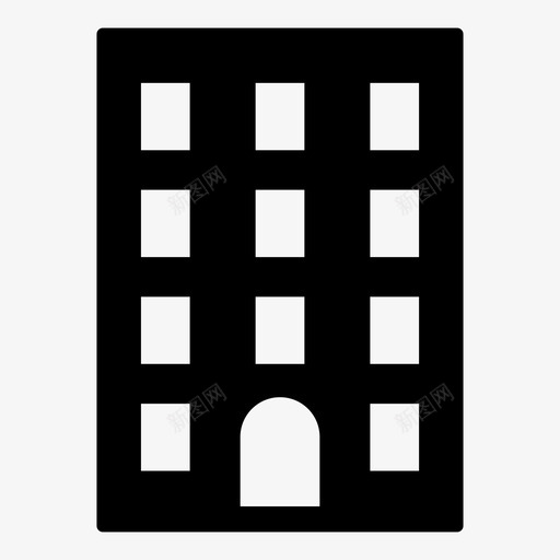 建筑物旅馆房屋图标svg_新图网 https://ixintu.com 办公室 建筑物 房屋 房间 旅馆
