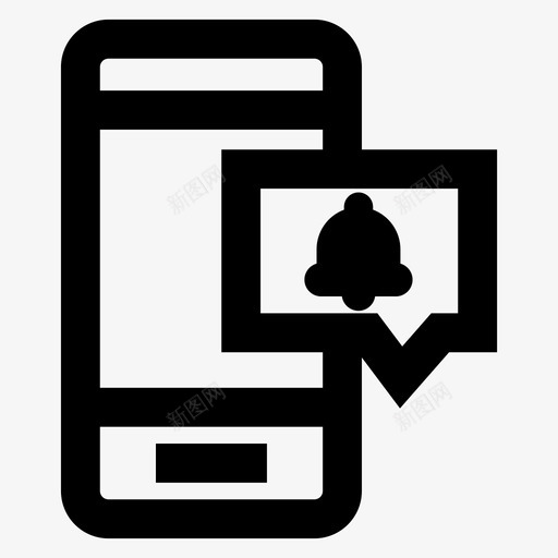 推送通知手机手机短信图标svg_新图网 https://ixintu.com 手机 手机短信 推送通知