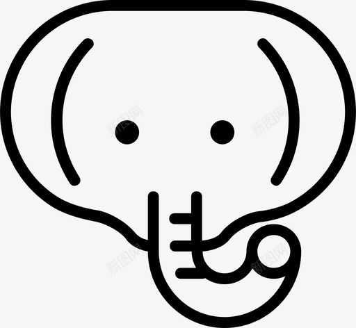 大象动物可爱图标svg_新图网 https://ixintu.com 动物 动物园 可爱 大象