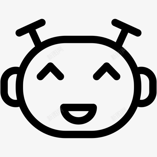 开心表情大笑微笑图标svg_新图网 https://ixintu.com 大笑 开心表情 微笑 机器人表情
