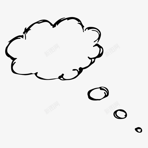 思维泡泡思考素描图标svg_新图网 https://ixintu.com 思维泡泡 思考 素描